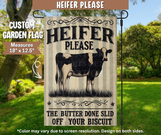Heifer Please Garden Flag