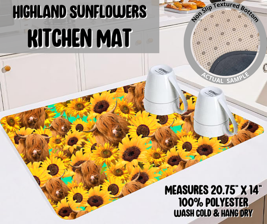 Highland Sunflowers Kitchen Mat