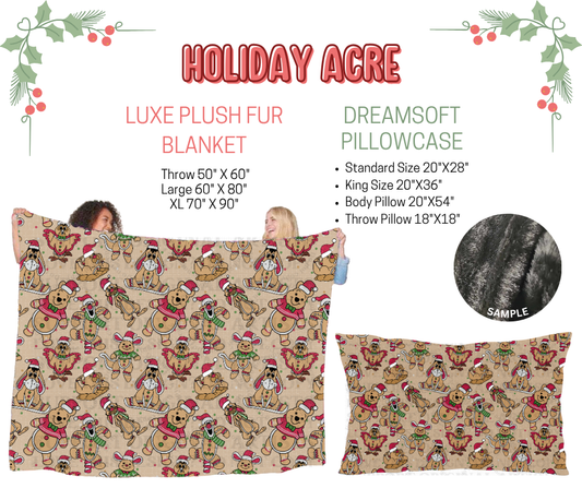 Preorder! Closes 9/3. ETA Dec. Holiday Acre Luxe Plush Fur Blanket and/or DreamSoft Pillowcase