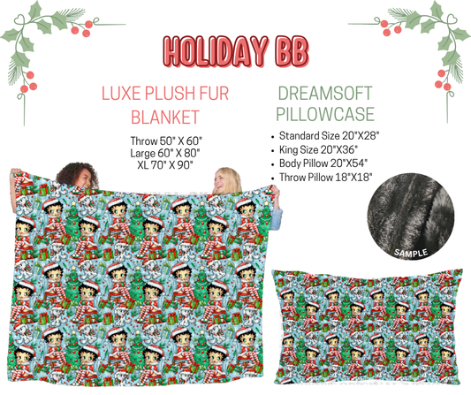 Preorder! Closes 9/3. ETA Dec. Holiday BB Luxe Plush Fur Blanket and/or DreamSoft Pillowcase
