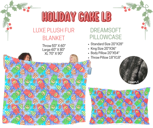 Preorder! Closes 9/3. ETA Dec. Holiday Cake LB Luxe Plush Fur Blanket and/or DreamSoft Pillowcase