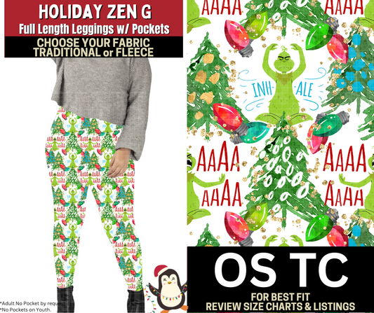 Holiday Zen G Leggings Choose Fleece or Traditional