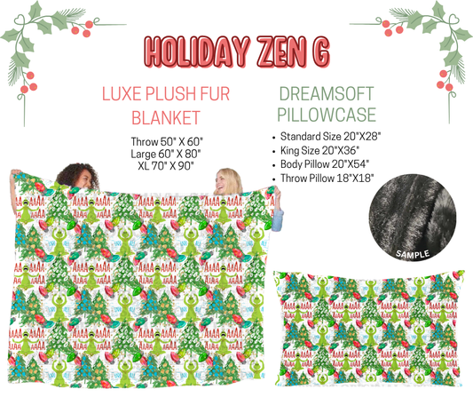 Preorder! Closes 9/3. ETA Dec. Holiday Zen G Luxe Plush Fur Blanket and/or DreamSoft Pillowcase