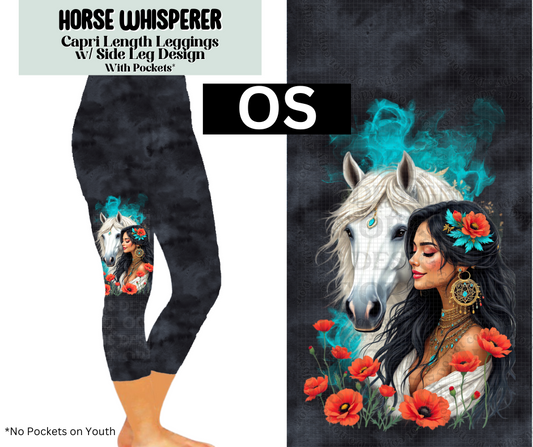Horse Whisperer Capri Leggings w/ Side Leg Designs