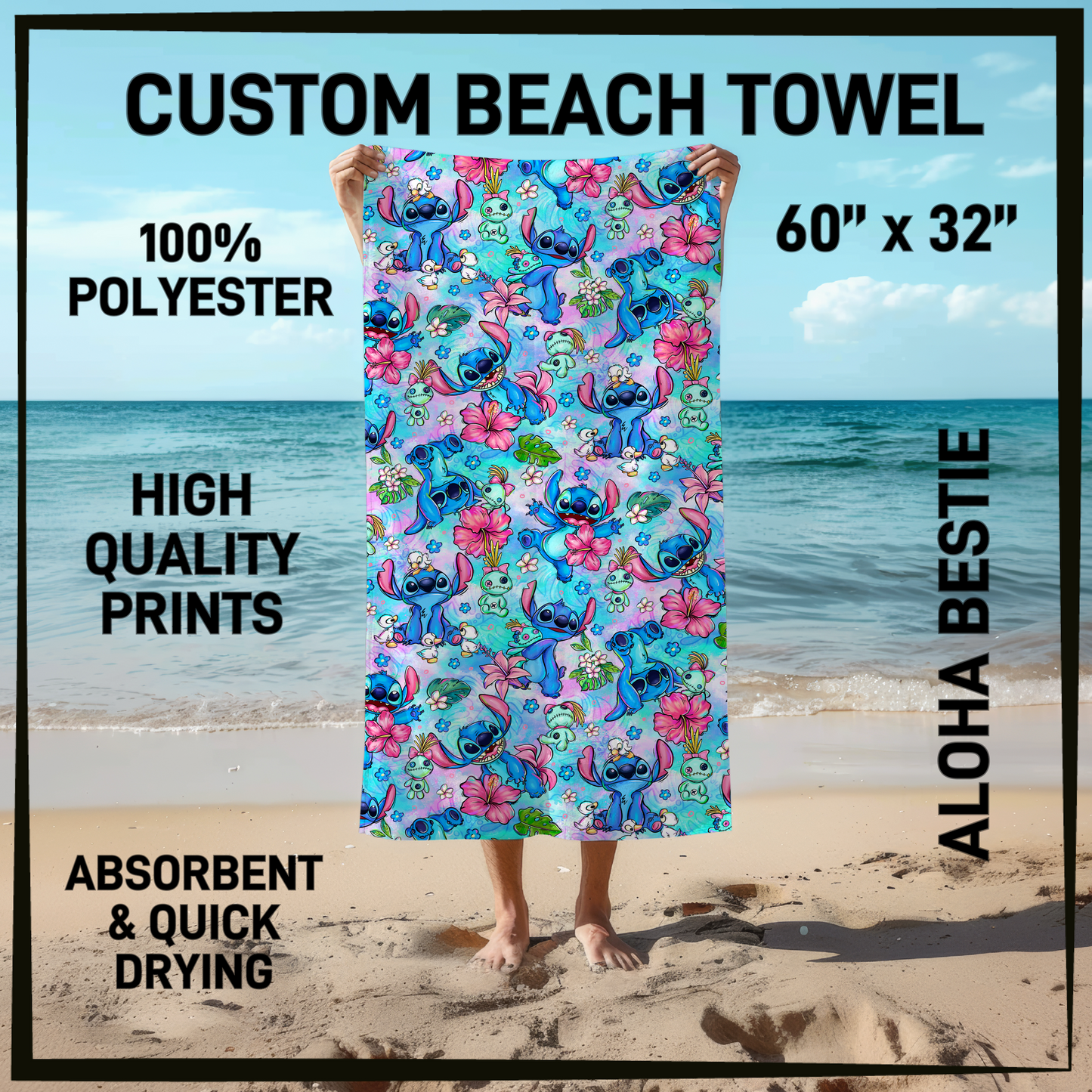 B9TW - Aloha Bestie Beach Towel - Preorder Closing 6/2 ETA: Early August
