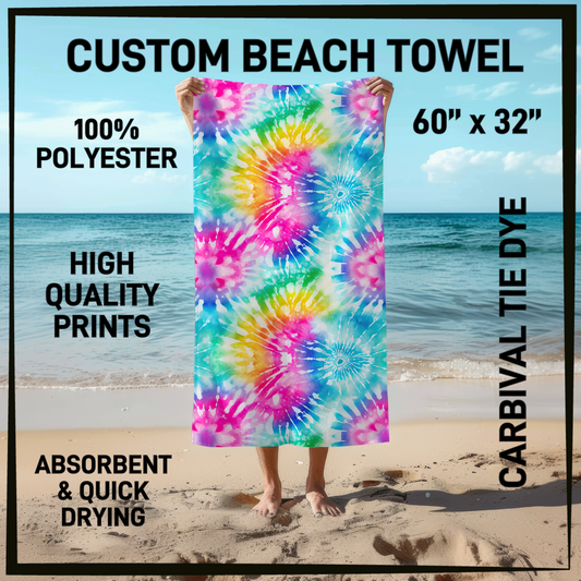 B9TW - Carnival Tie Dye Beach Towel - Preorder Closing 6/2 ETA: Early August