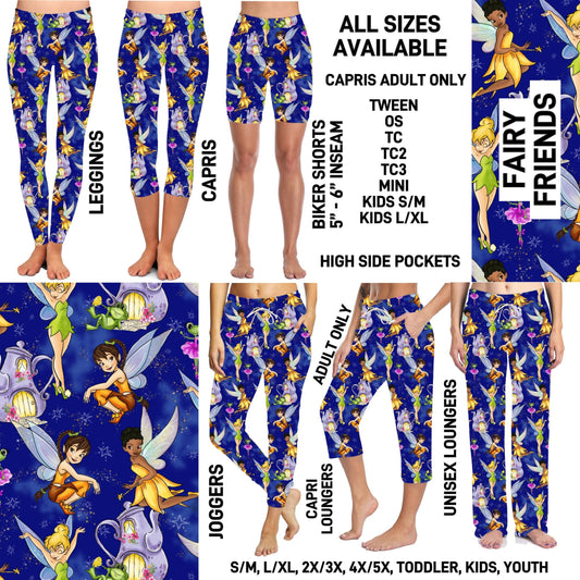 263BT - Fairy Friends Biker/Capris/Leggings with High Side Pockets - Preorder ETA: Late Oct
