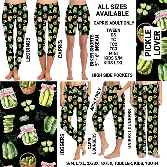 263BT - Pickle Lover Biker/Capris/Leggings with High Side Pockets - Preorder ETA: Late Oct