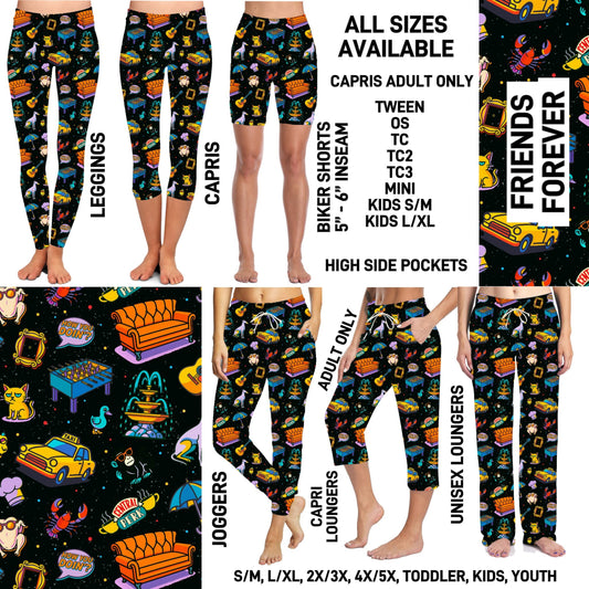 263BT - Friends Forever Biker/Capris/Leggings with High Side Pockets - Preorder ETA: Late Oct