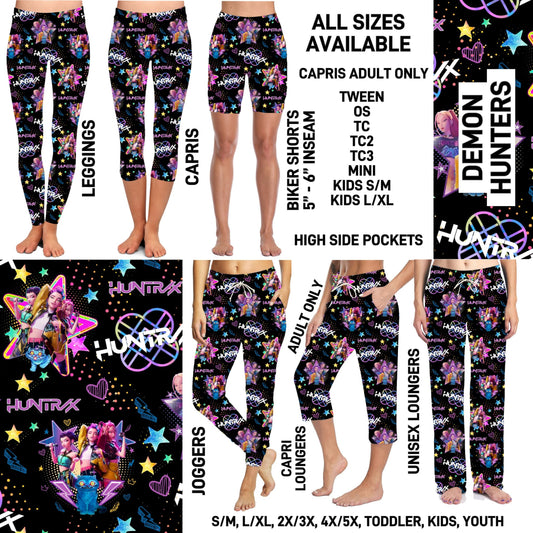 263BT - Demon Hunters Biker/Capris/Leggings with High Side Pockets - Preorder ETA: Late Oct