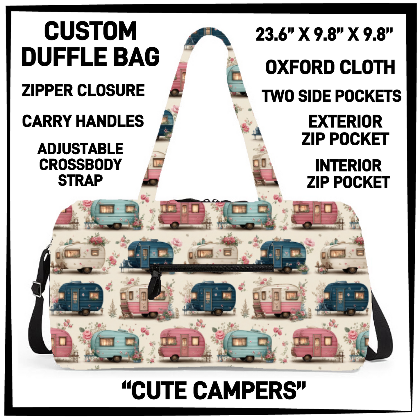 DF2B - Cute Campers Duffel Bag - Preorder Closing 6/25 ETA: Late Aug