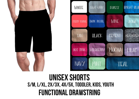 S6LC - (Kids) Solid Color Unisex Shorts - Preorder Closing 1/4 ETA: Early March