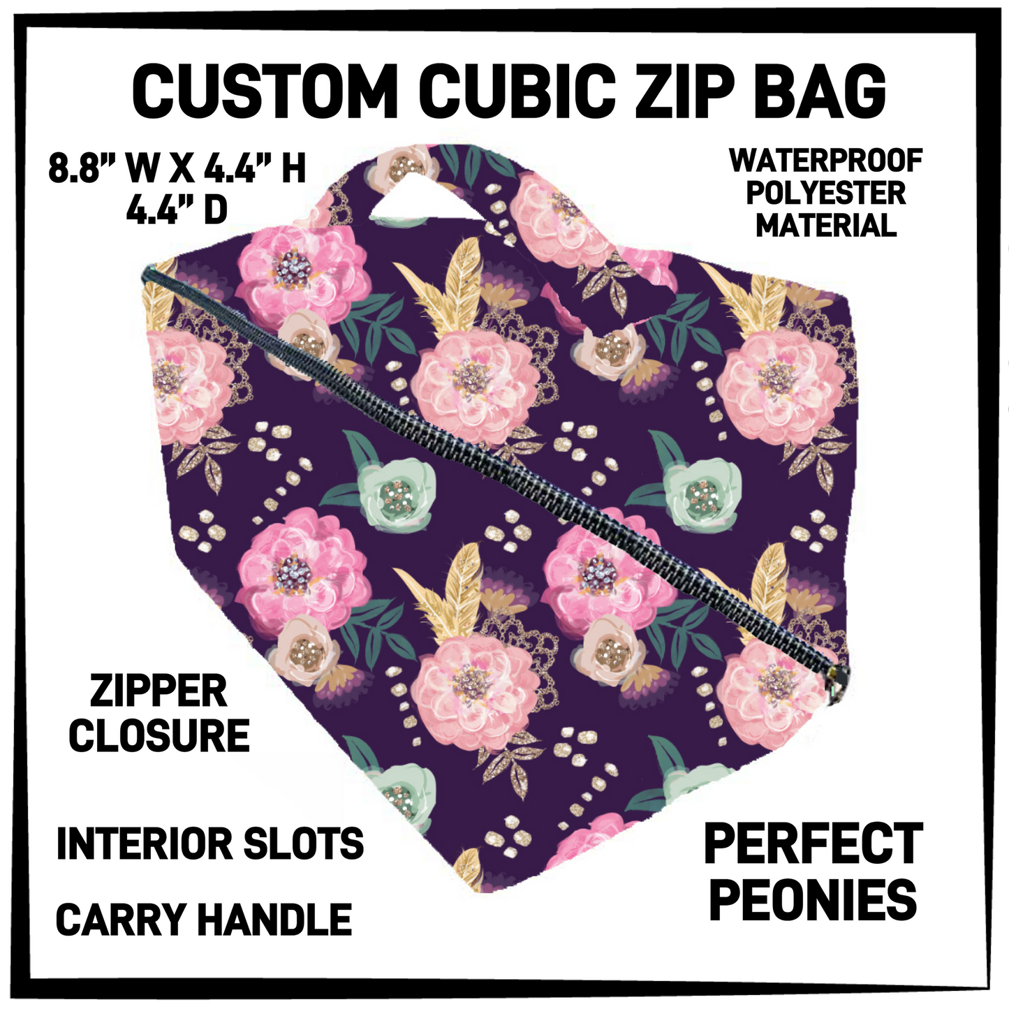 CZ1B - Perfect Peonies Cubic Zip Bag - Preorder Closing 7/8 ETA: Early Sept
