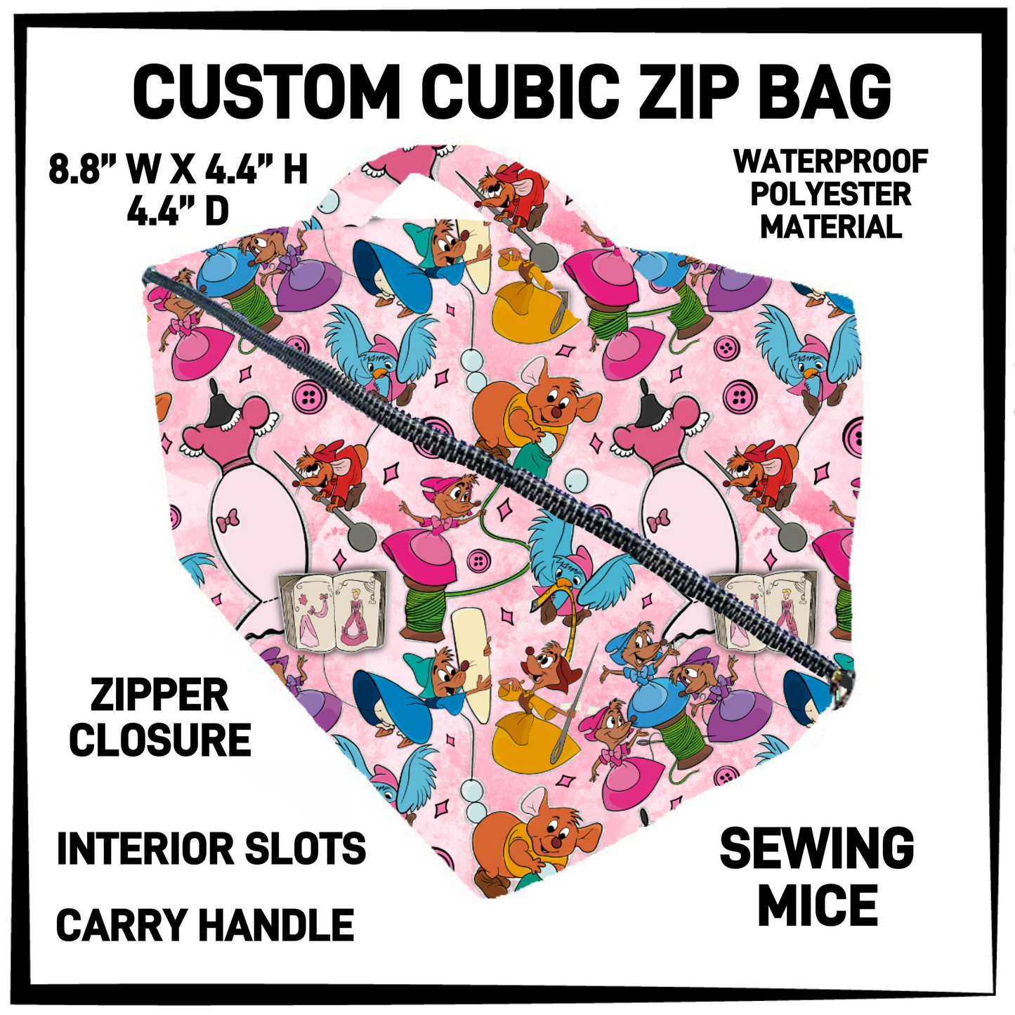 CZ1B - Sewing Mice Cubic Zip Bag - Preorder Closing 7/8 ETA: Early Sept
