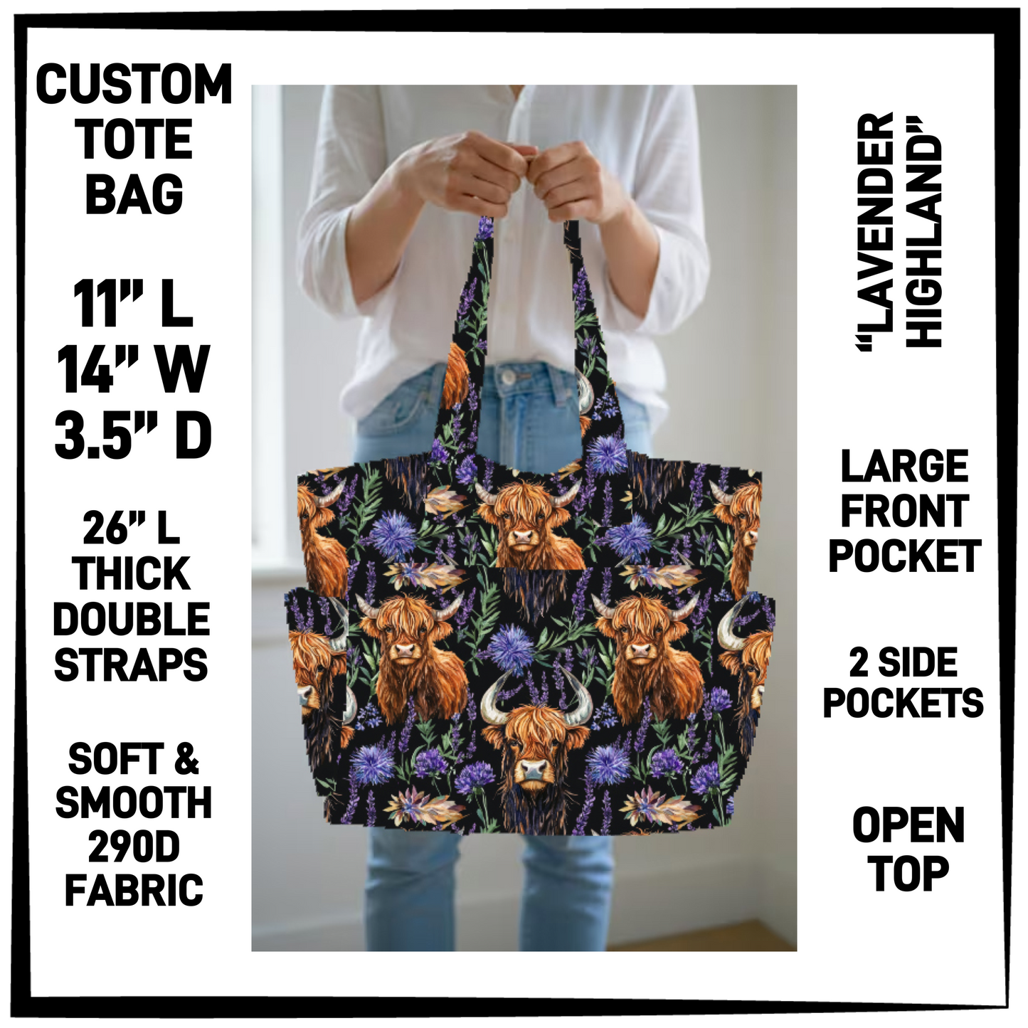 N2TB - Lavender Highland Custom Tote Bag - Preorder Closing 7/22 ETA: Late Sept