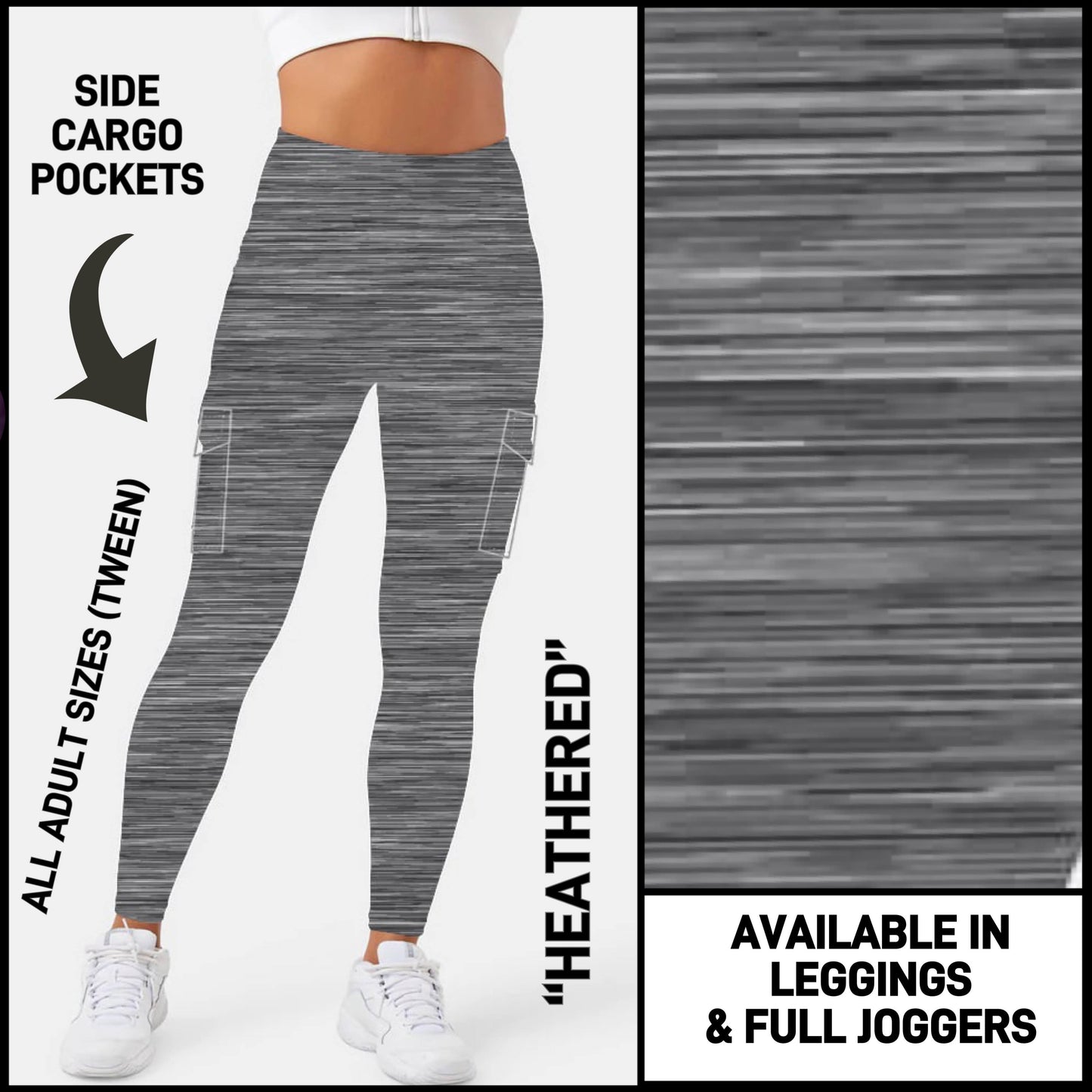 C5GO - Heathered Leggings/Unisex Joggers with Cargo Pockets - Preorder ETA: Late Dec
