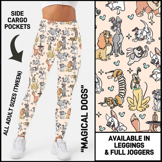 C5GO - Magical Dogs Leggings/Unisex Joggers with Cargo Pockets - Preorder ETA: Late Dec