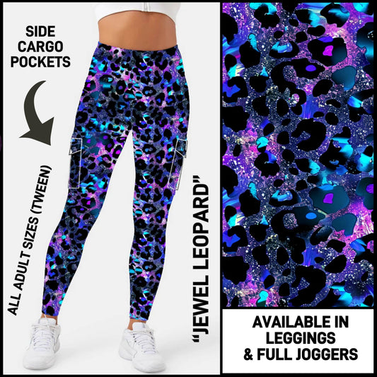 C5GO - Jewel Leopard Leggings/Unisex Joggers with Cargo Pockets - Preorder ETA: Late Dec