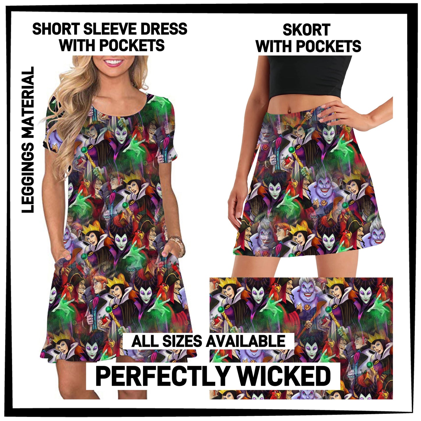 270BT - Perfectly Wicked Sleeve Pocket Dress/Skort with Pockets - Preorder ETA: Early Jan