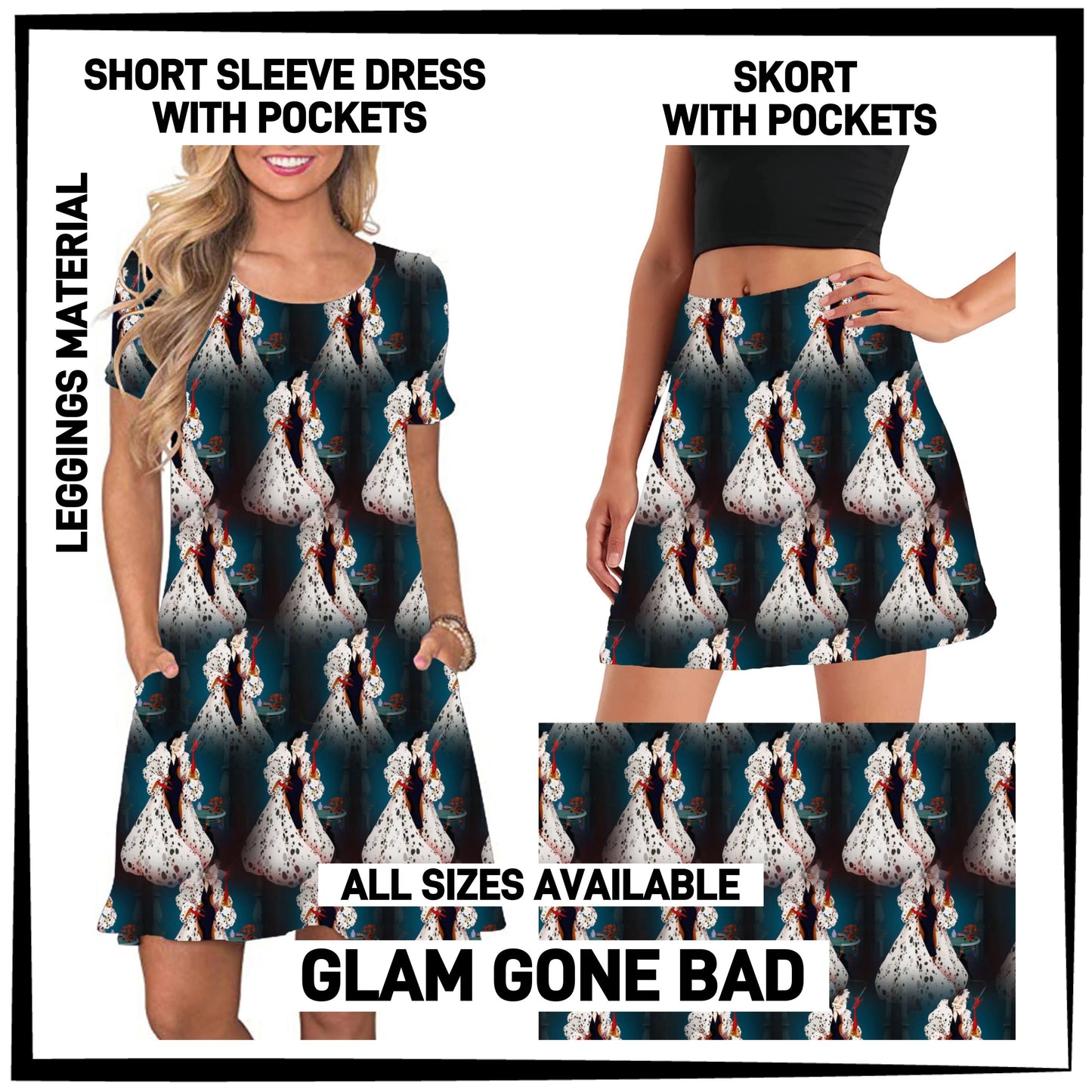 270BT - Glam Gone Bad Sleeve Pocket Dress/Skort with Pockets - Preorder ETA: Early Jan