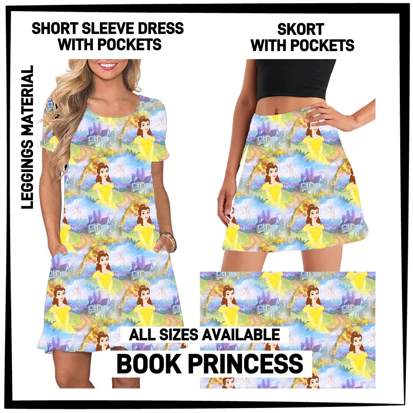 270BT - Book Princess Sleeve Pocket Dress/Skort with Pockets - Preorder ETA: Early Jan
