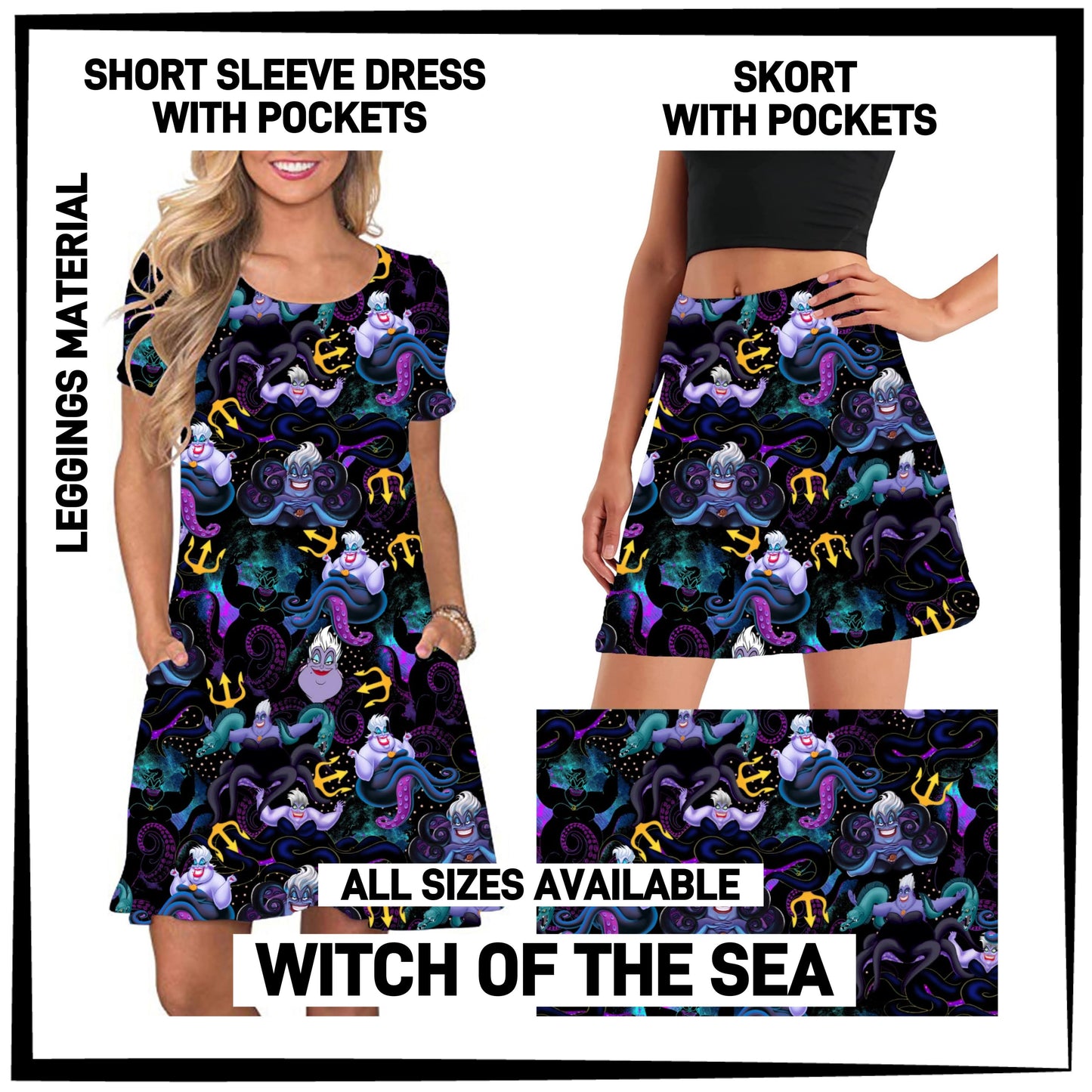 270BT - Witch Of The Sea Short Sleeve Pocket Dress/Skort with Pockets - Preorder ETA: Early Jan
