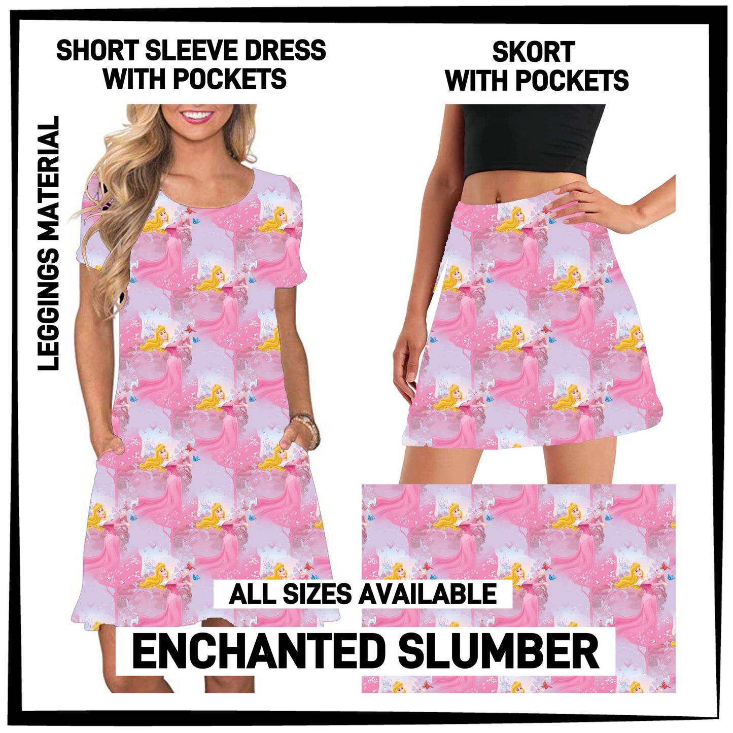 270BT - Enchanted Slumber Short Sleeve Pocket Dress/Skort with Pockets - Preorder ETA: Early Jan