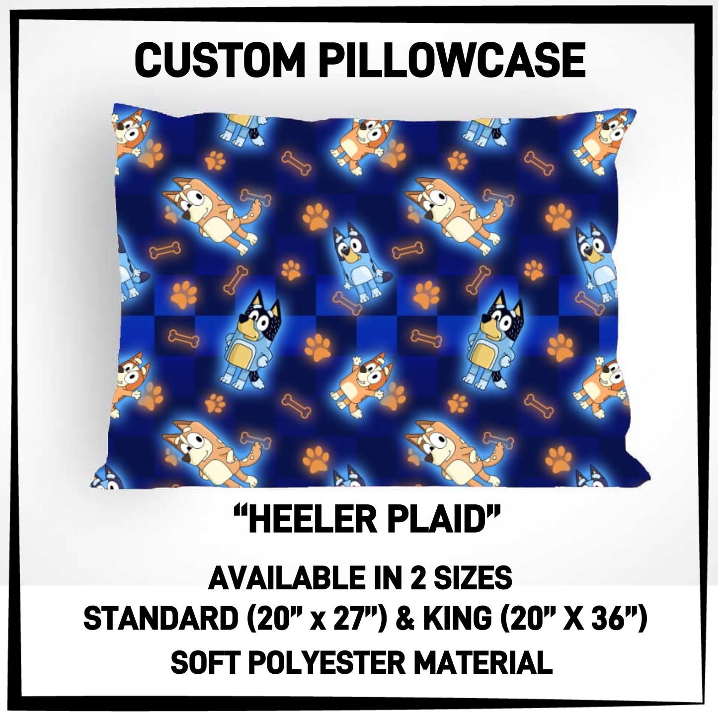 PC9S - Heeler Plaid Pillowcase - Preorder ETA: Late Dec