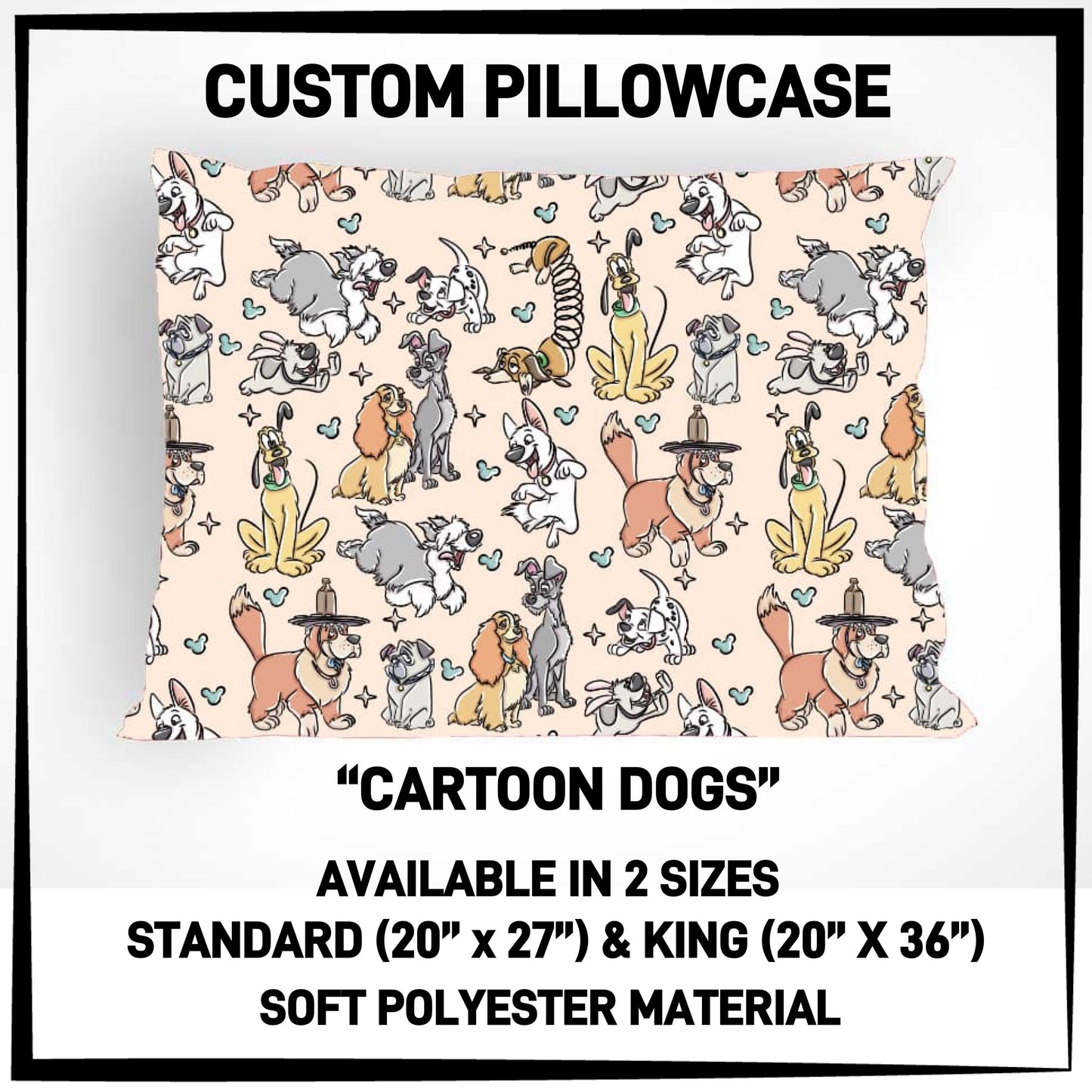 PC9S - Cartoon Dogs Pillowcase - Preorder ETA: Late Dec