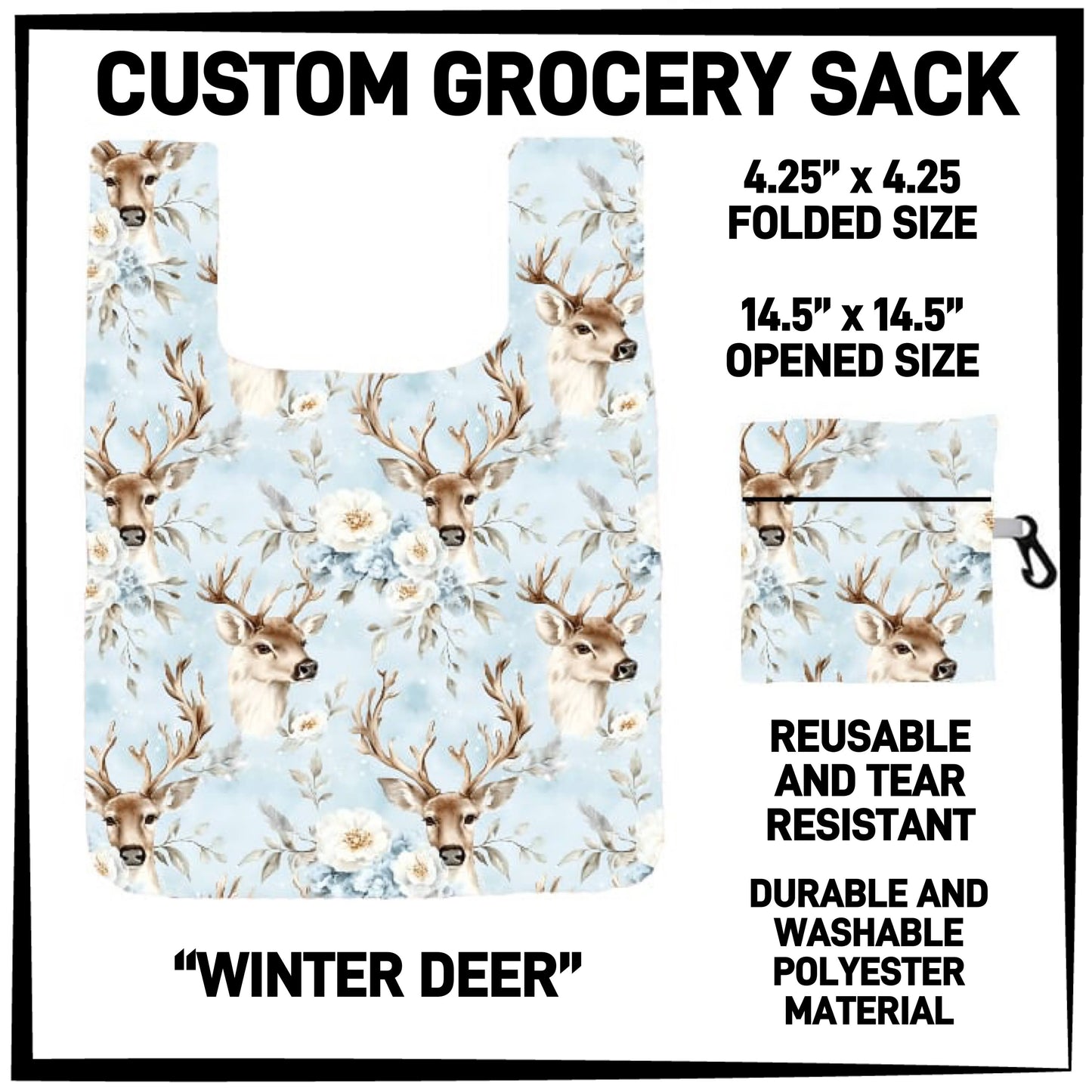 GS3K - Winter Deer Grocery Sack - Preorder ETA: Mid-Jan