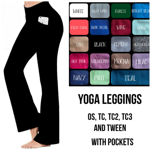 SO3B - Solid Color Yoga Leggings with Front Pockets - Preorder ETA: Late Dec