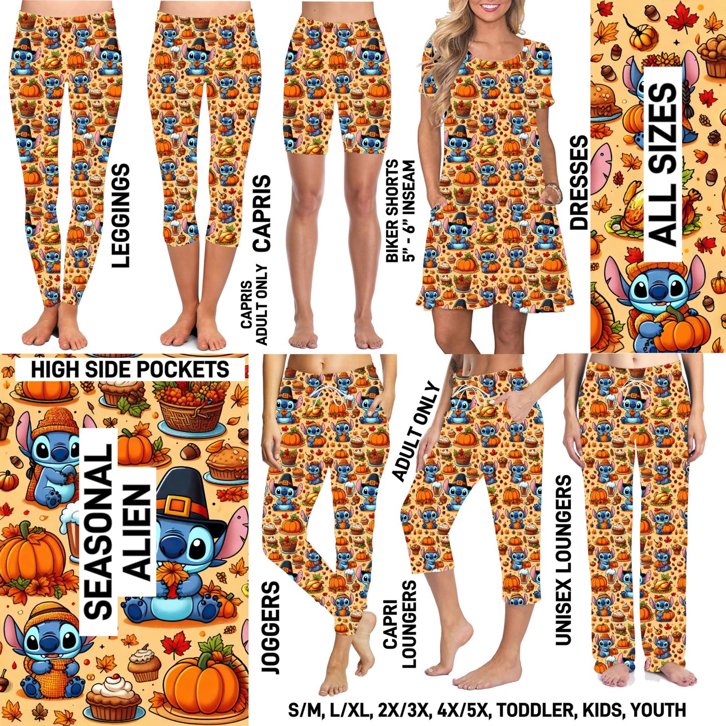 TG25 - Seasonal Alien Biker/Capris/Leggings with High Side Pockets - Preorder ETA: Late Oct