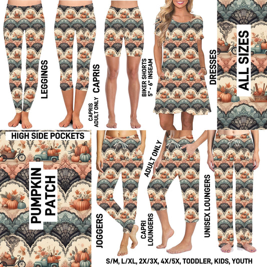 TG25 - Pumpkin Patch Biker/Capris/Leggings with High Side Pockets - Preorder ETA: Late Oct