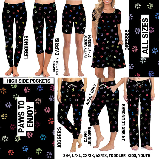 TG25 - Paws to Enjoy Biker/Capris/Leggings with High Side Pockets - Preorder ETA: Late Oct