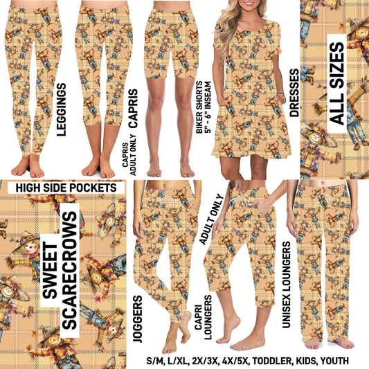 TG25 - Sweet Scarecrows Biker/Capris/Leggings with High Side Pockets - Preorder ETA: Late Oct