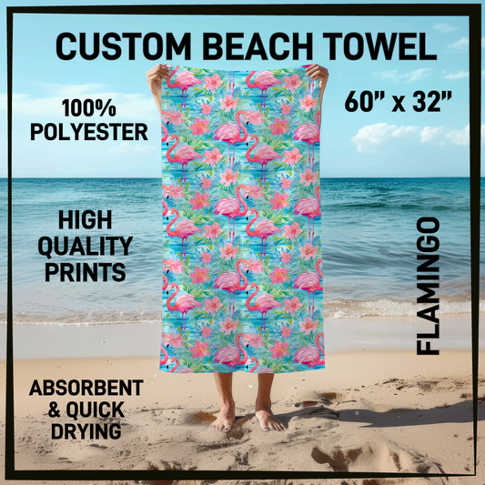 B9TW - Flamingo Beach Towel - Preorder Closing 6/2 ETA: Early August