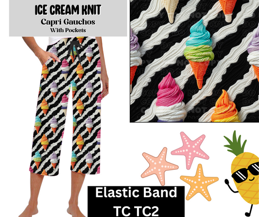 Ice Cream Knit Capri Gauchos