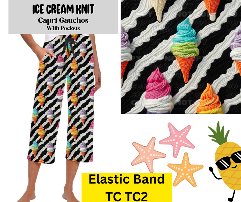 Ice Cream Knit Capri Gauchos