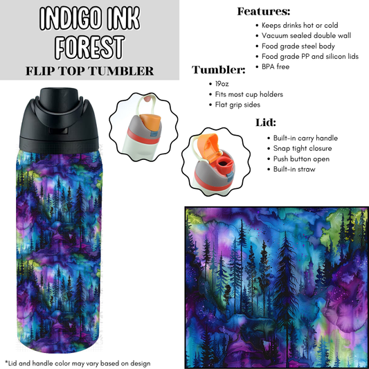 Indigo Ink Forest Flip Top Tumbler