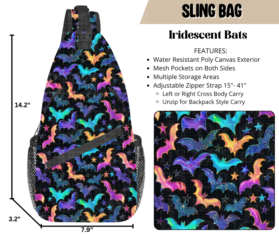 Iridescent Bats Sling Bag