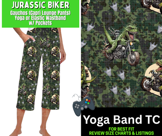 Jurassic Biker Capri Gauchos