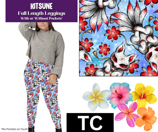 Kitsune Full Length Leggings w/ Pockets