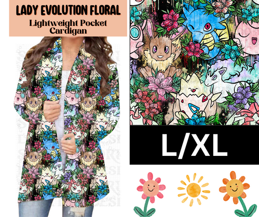 Lady Evolution Floral Pocket Cardigan