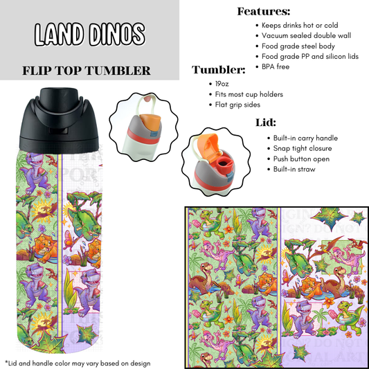 Land Dinos Flip Top Tumbler