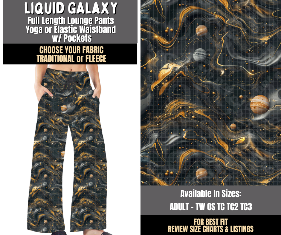 Preorder! Closes 8/3. ETA Nov. Liquid Galaxy Lounge Pants Choose Fleece or Traditional