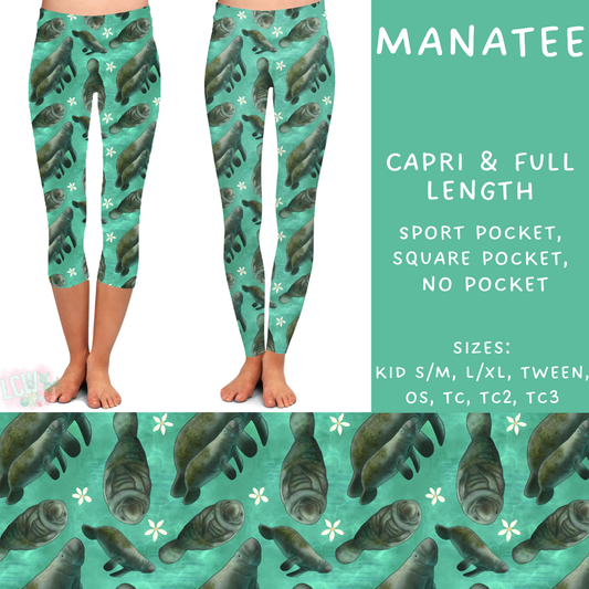 Ready To Ship - Manatee Capri Length Leggings