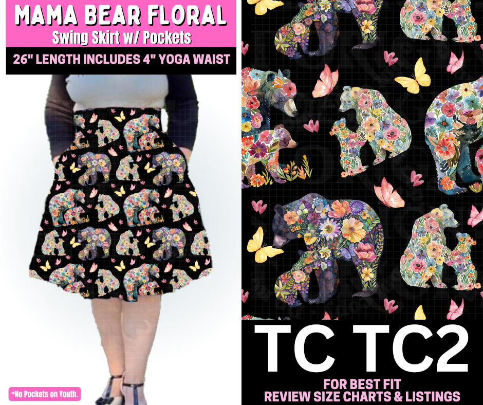 Mama Bear Floral Swing Skirt