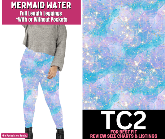 Mermaid Water Full Length Leggings w/ Pockets