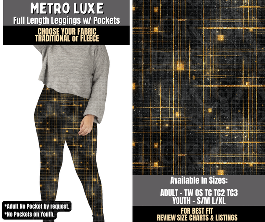 Preorder! Closes 8/3. ETA Nov. Metro Luxe Leggings Choose Fleece or Traditional