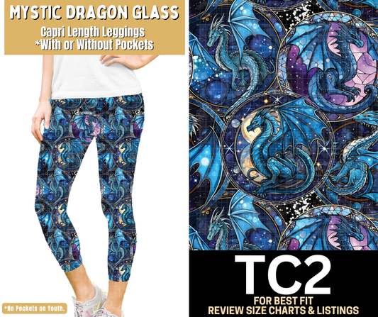 Mystic Dragon Glass Capri Length Leggings w/ Pockets